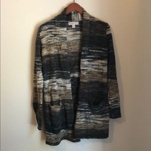 Open-front, long Michael Kors striped duster cardigan sweater (missing belt!)